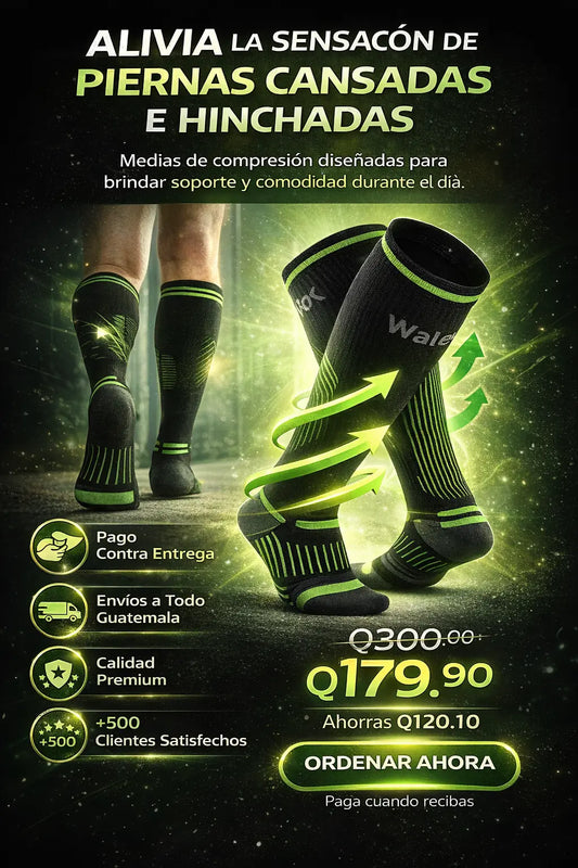 Medias de Compresión unisex – Alivia la Sensación de Piernas Cansadas e Hinchadas
