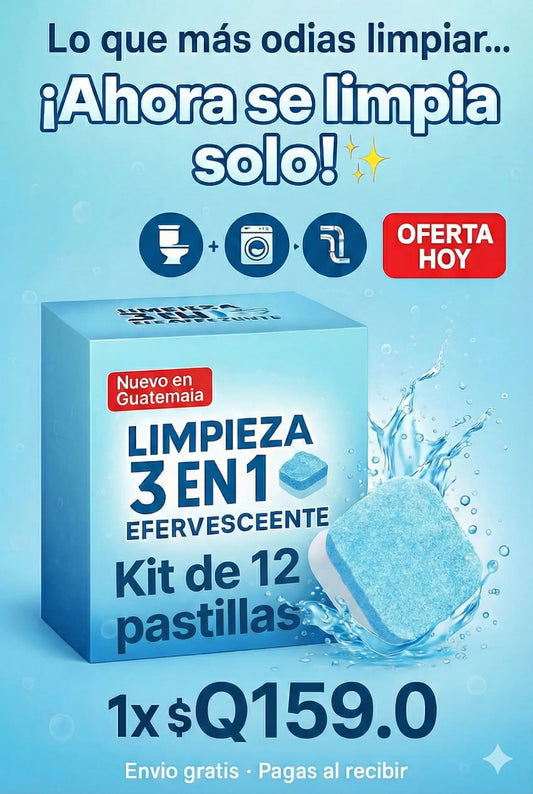 Caja x 12 Pastillas efervescentes de limpieza profunda